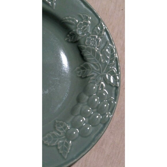 5 Savoir Vivre Fruit Promenade Celadon Salad Plates  8 1/8" Discontinued EUC - Picture 3 of 9